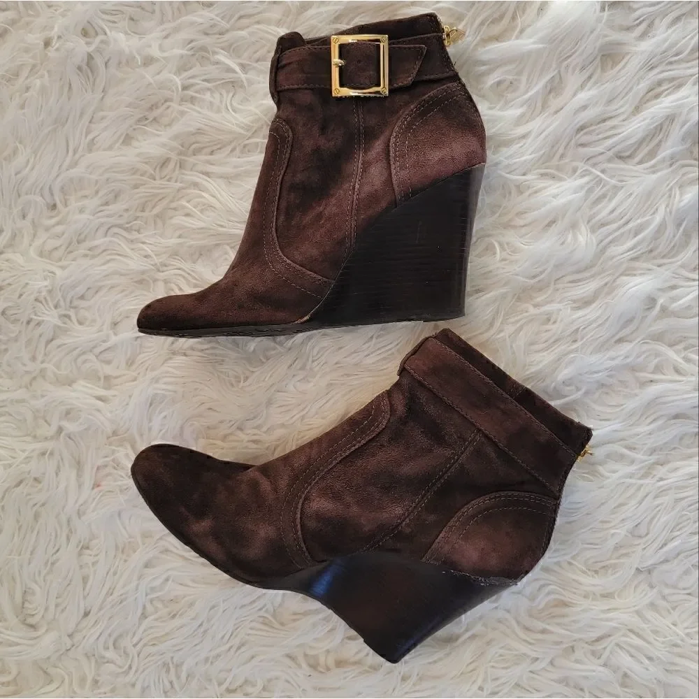 Tory Burch Brown Suede Ankle Boots 8.5